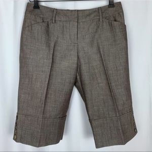 BCX women's brown trouser dress cuffed shorts, size 5
